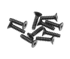 Axial AXA0414 Hex Sckt TappingFlat Hd M2.6x10mm Blk (10)