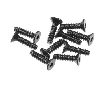 Axial AXA0414 Hex Sckt TappingFlat Hd M2.6x10mm Blk (10)