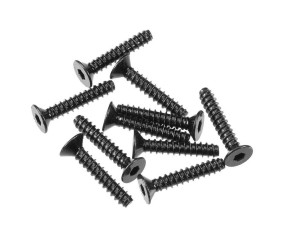 Axial AXA0467 Hex Sckt Tapping Flat Hd M3x16mm Blck (10)