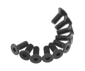 Axial Hex Flat Head M3X8mm Black (10)