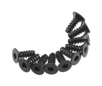 Axial AXA464 Hex Socket Tap Flat Head M3x8mm Black (10)