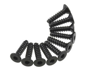 Axial AXA466 Hex Socket Tap Flat Head M3x12mm Black (10)