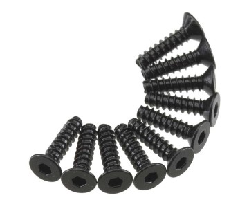 Axial AXA466 Hex Socket Tap Flat Head M3x12mm Black (10)