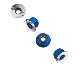 Axial AXA1046 Wheel Nut M4 Serrated Blue (4)