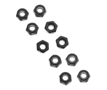 Axial AXA1052 Thin Nylon Locking Hex Nut M3 Black (10)