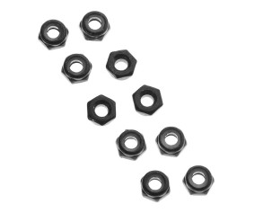 Axial AXA1052 Thin Nylon Locking Hex Nut M3 Black (10)
