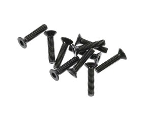 Axial AXA0055 Flat Head Screw M2.6x12mm Black (10)