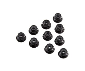 Axial Serrated Nylon Lock Nut Black 4mm (10)