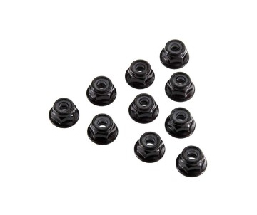 Axial Serrated Nylon Lock Nut Black 4mm (10)