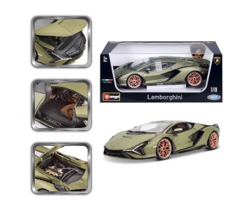 Bburago 1/18 Lamborghini Sian FKP37 (Metallic Matte Green)