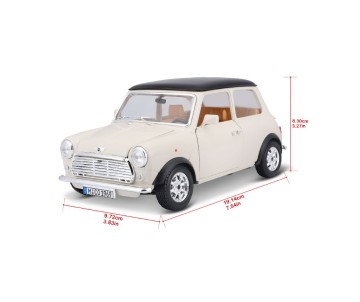 Bburago 1/18 Mini Cooper (1969) - Beige/Black Roof