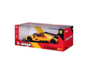 Bburago 1/18 Racing Ferrari 499P 24HLM (2024) - Yellow #83
