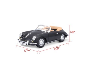 Bburago 1/24 Porsche 356B Cabriolet (1961) - Black