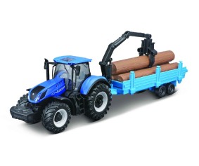 Bburago Farmland 10cm Moto. Tractor with 3 Trailers Gift Set (6 Pack)