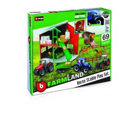 Bburago Farmland 10cm Horse Stable  (Fendt, New Holland, Messey Ferguson) (3 Pack)