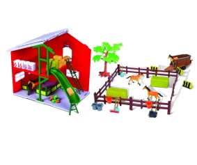 Bburago Farmland 10cm Horse Stable  (Fendt, New Holland, Messey Ferguson) (3 Pack)