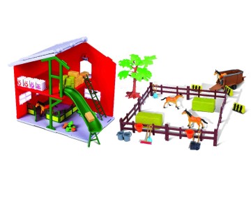 Bburago Farmland 10cm Horse Stable  (Fendt, New Holland, Messey Ferguson) (3 Pack)