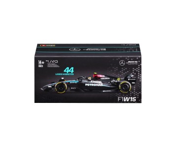 Bburago 1/43 Race Formula Mercedes W15 w/helmet (2024) - Hamilton #44