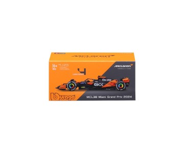 Bburago 1/43 Race Formula McLaren MCL38 w/ helmet (2024) - Norris #4