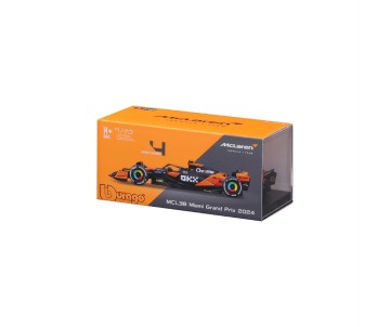Bburago 1/43 Race Formula McLaren MCL38 w/ helmet (2024) - Norris #4