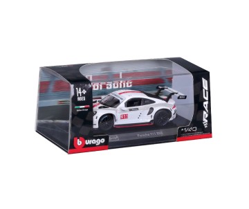 Bburago 1/43 Race Porsche 911 RSR - White