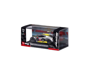 Bburago 1/43 Race 2020 Chevrolet Corvette C8R - Yellow/Grey