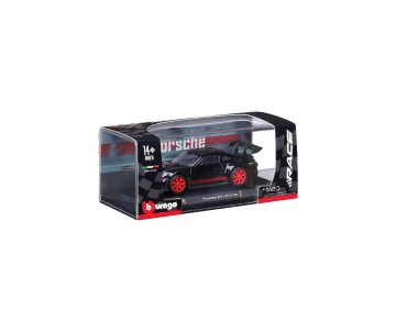 Bburago 1/43 Race Porsche 911 GT3 RS - Black w/ Red Text
