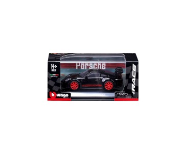 Bburago 1/43 Race Porsche 911 GT3 RS - Black w/ Red Text