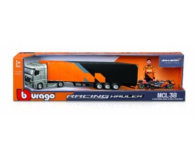 Bburago 1/43 Race Formula McLaren Semi Truck w/ MCL38 (2024) - Norris #4