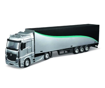 Bburago 1/43 Race Formula Mercedes Semi Truck w/  W15 (2024) - Russell #63