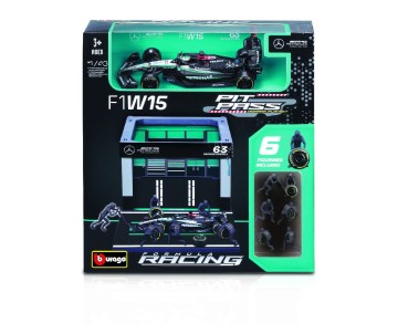 Bburago 1/43 Race Formula Mercedes W15 Pit Pass  (2024) - Hamilton #44