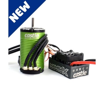Castle Mamba X Sensored 25.2V WP ESC & 1412-2100KV SCT Combo 3mm (1/8