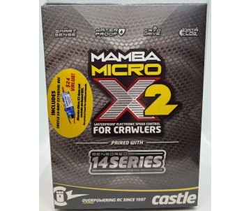 Castle Creations Mamba Micro X2, 16.8V, WP ESC with 0808-4100KV Combo. ESC contains no internal BEC. Purchase includes an external CASTLE 10-AMP CC BEC (CAS010-0004-00)