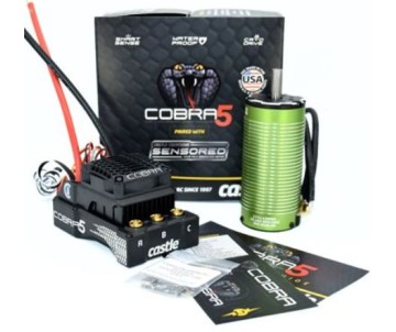 Castle Creations Cobra 5, 8S, 33.6V ESC, 20A PEAK BEC w/1721-1260KV Motor Combo