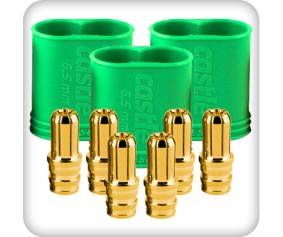 Castle Creations 6.5mm Polarized Bullet Connector (3) (Male)