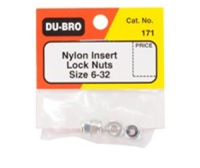 Du-Bro Nylon Insert Lock Nuts 6-32 (4/pkg) - 6 Pack