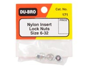 Du-Bro Nylon Insert Lock Nuts 6-32 (4/pkg) - 6 Pack