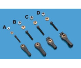 Du-Bro 2-56 x 1/2 Swivel Ball Links for 4-40 rods With Hardware -Black (2/pkg)