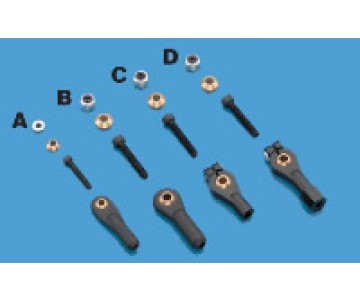 Du-Bro 4-40 Heavy Duty Ball Links -Black 12/pkg.