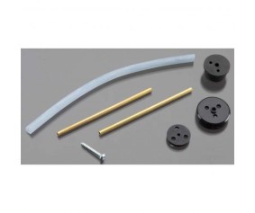 Du-Bro fuel tank rebuild kit. Includes Cap, backing plate and screw, stopper, brass tubing and pick-up tubing.