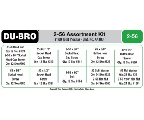 Du-Bro 2-56 Hardware Assortment Kit (180 pcs set)