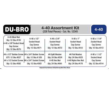 Du-Bro 4-40 Hardware Assortment Kit (228 pcs set)