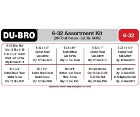 Du-Bro 6-32 Hardware Assortment Kit (204 pcs set)