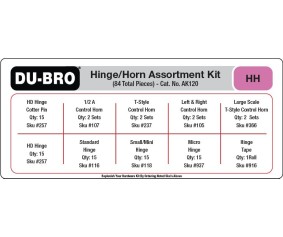 Du-Bro Hinges & Horns Assortment Kit (84 pcs set)