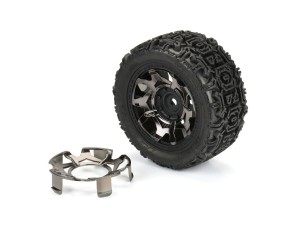 Duratrax Clip-Lck Whl Face Blk Chrm for Ripper 5.7 Whl (2)
