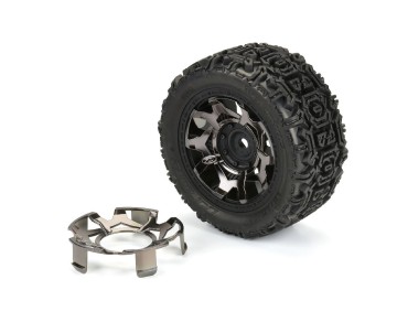 Duratrax Clip-Lck Whl Face Blk Chrm for Ripper 5.7 Whl (2)