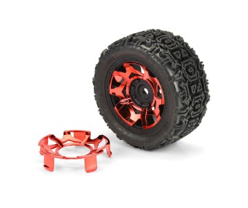 Duratrax Clip-Lck Whl Face Red Chrm for Ripper 5.7 Whl (2)