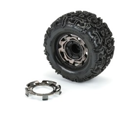 Duratrax Clip-Lck Whl Face Blk Chrm for Ripper 2.8 Whl (2)