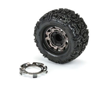 Duratrax Clip-Lck Whl Face Blk Chrm for Ripper 2.8 Whl (2)