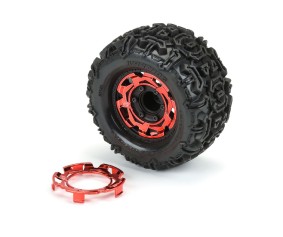 Duratrax Clip-Lck Whl Face Red Chrm for Ripper 2.8 Whl (2)